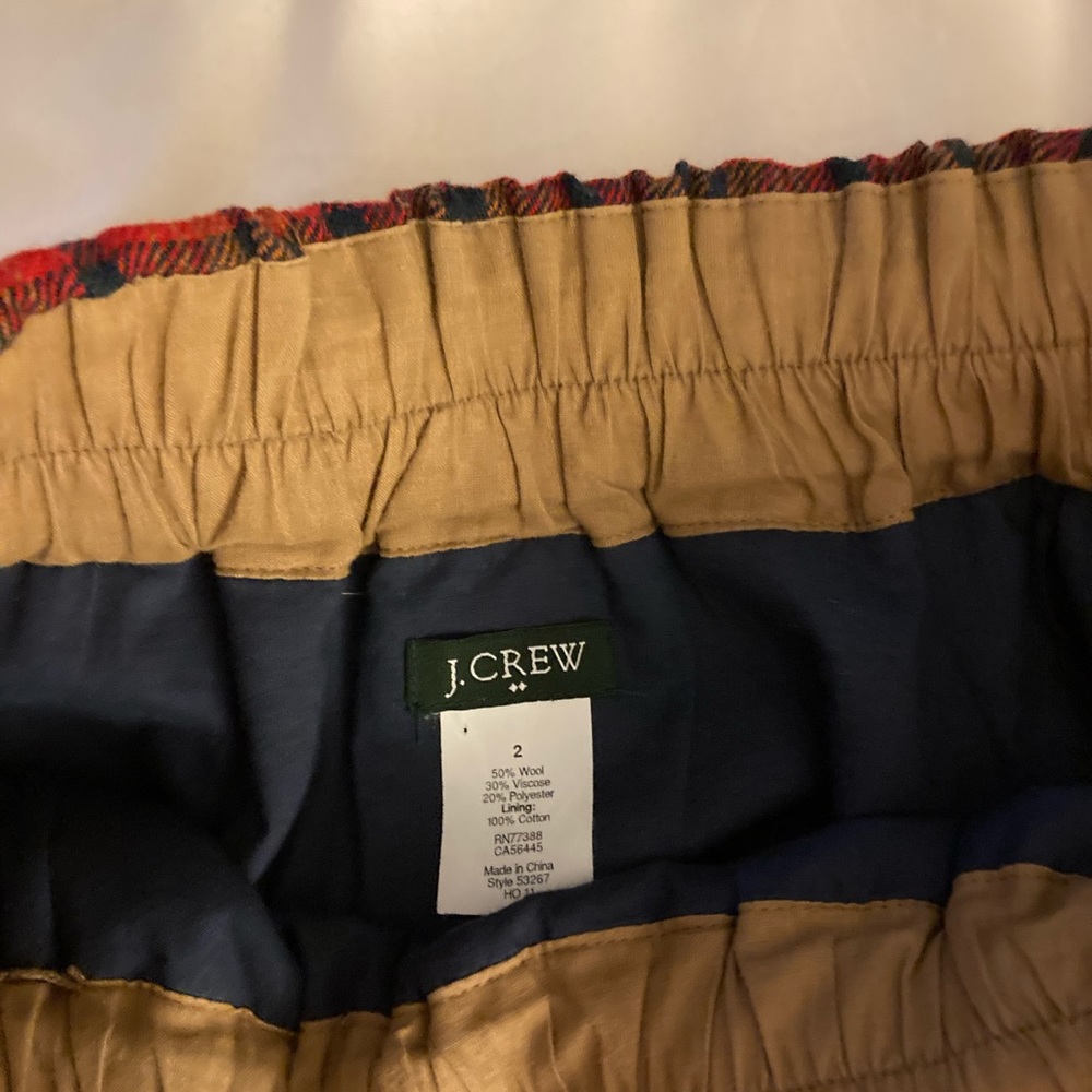 J Crew Plaid Wool Mini skirt - Picture 2 of 3